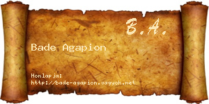 Bade Agapion névjegykártya